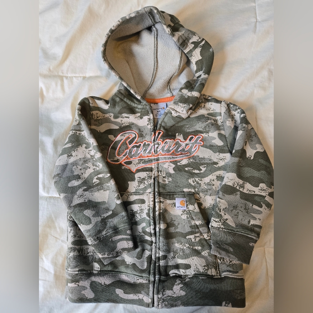 Carhartt Kids Camo Hoodie - Green/ Beige